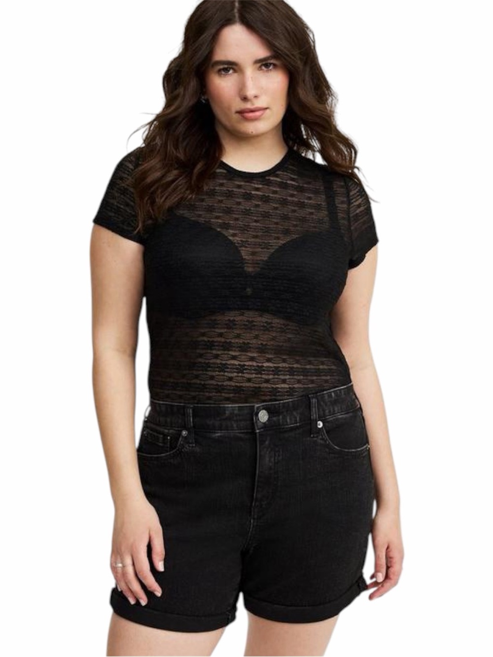 NWT Torrid Sheer Fitted Crew Tee - Size: L (12)